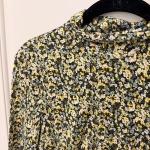 H&M Floral Blouse - Black, Yellow, White